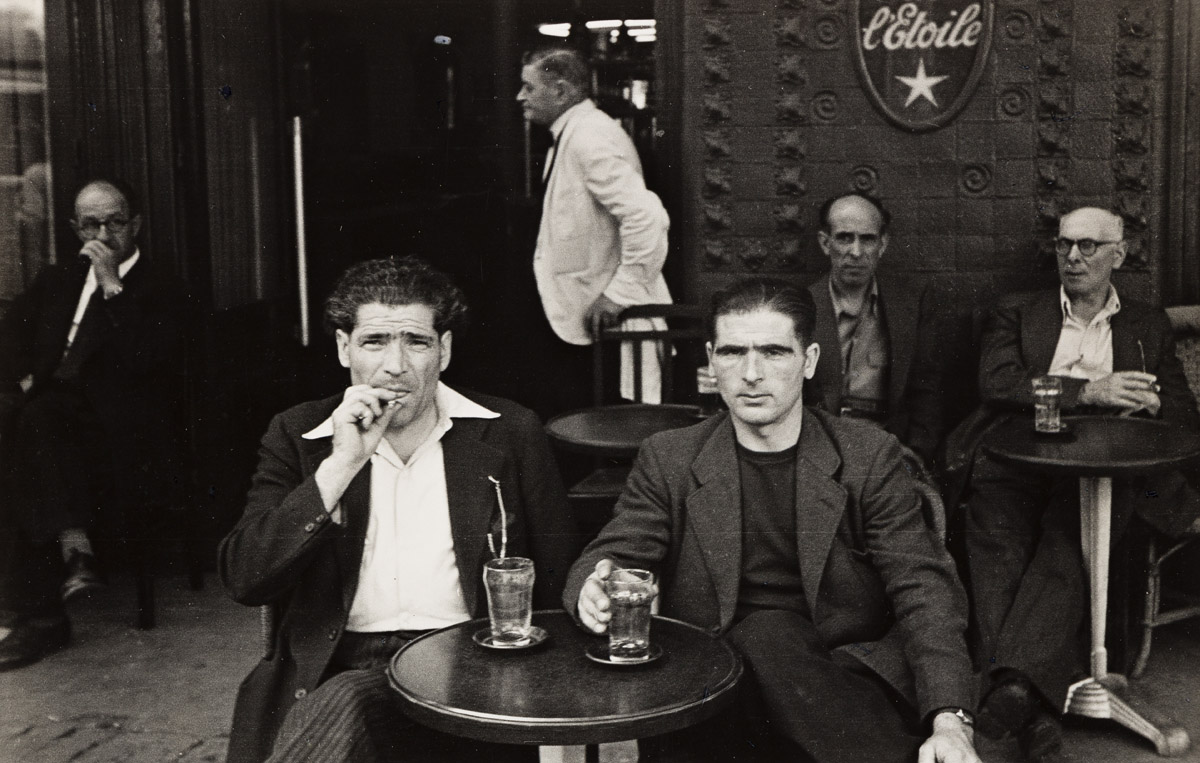 RUDY BURCKHARDT (1914-1999) Two men at Café LEtoile, Paris.